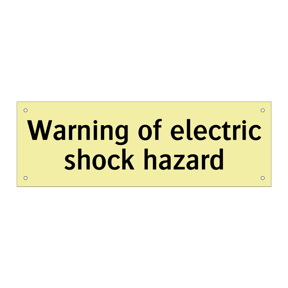 Warning of electric shock hazard