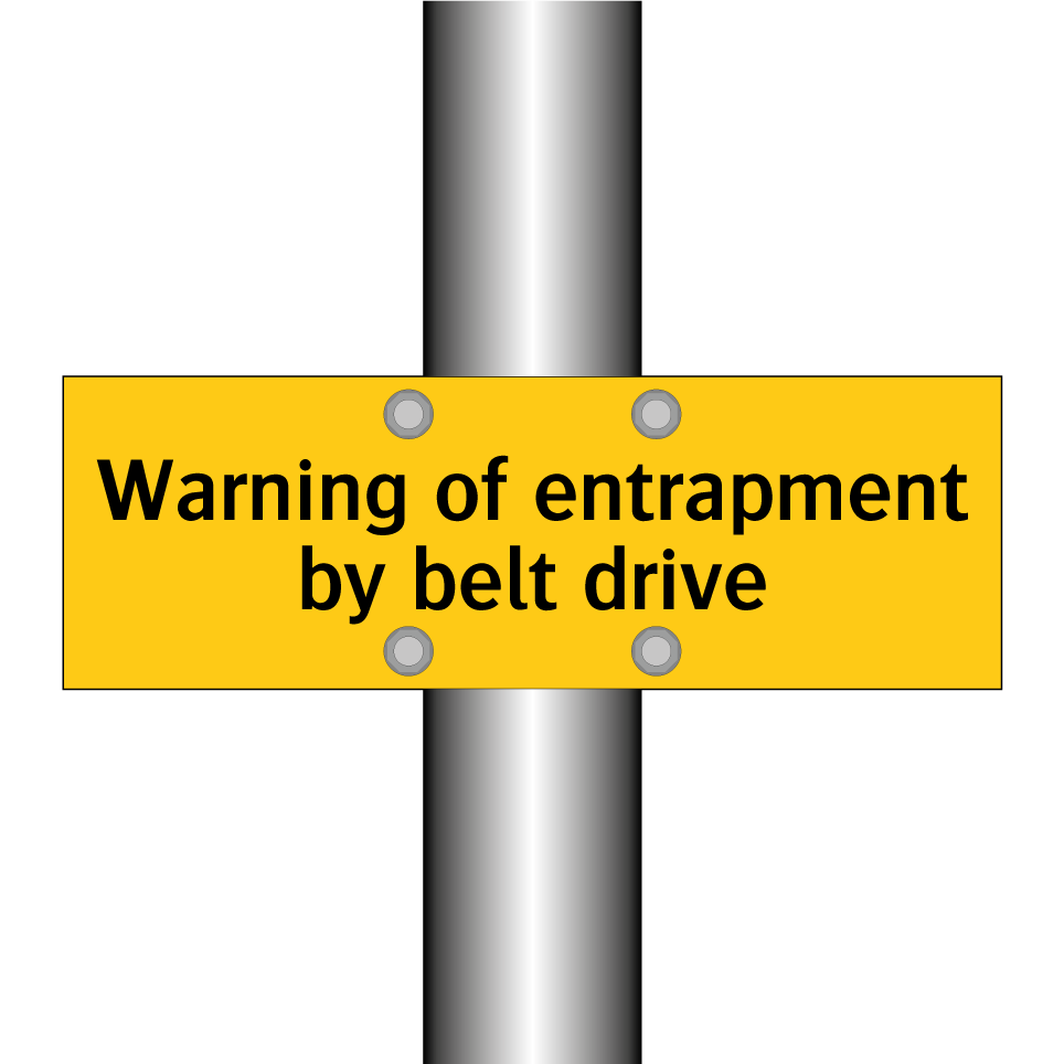 Warning of entrapment by belt drive