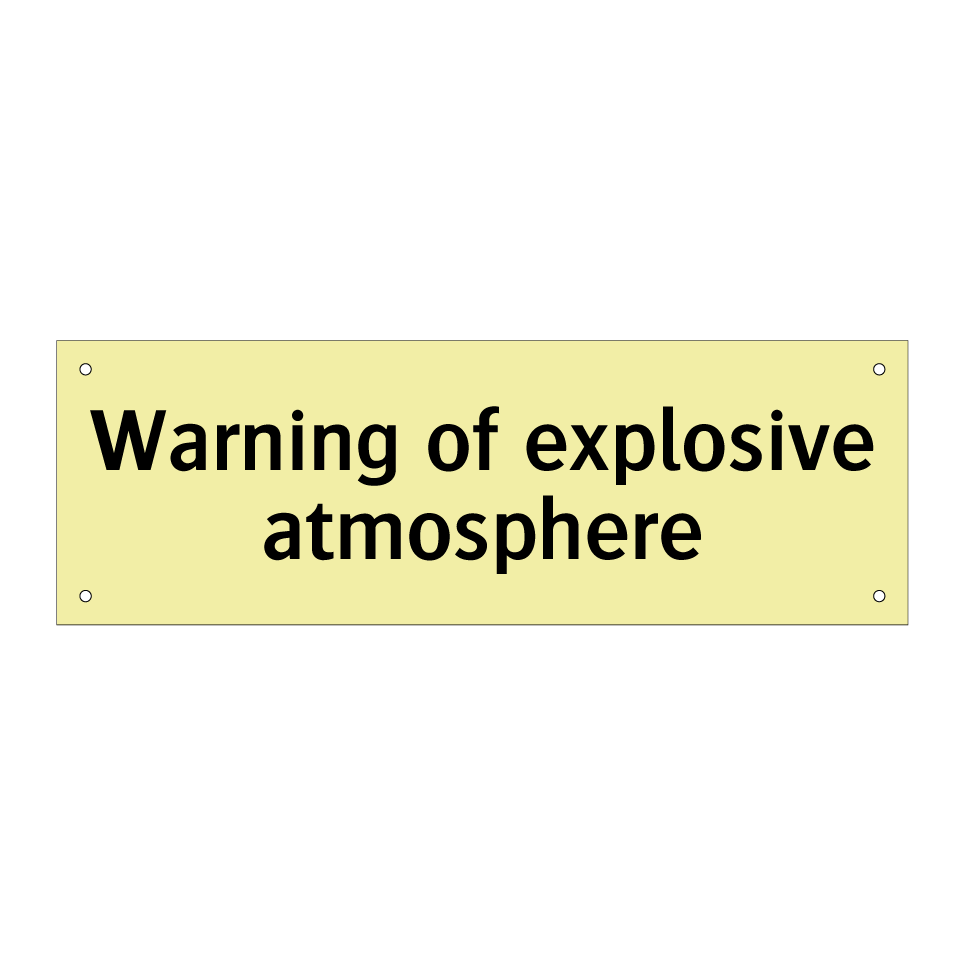 Warning of explosive atmosphere