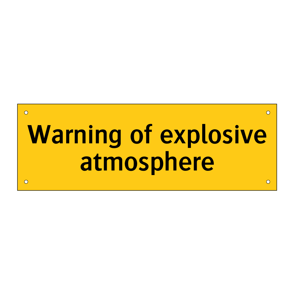 Warning of explosive atmosphere