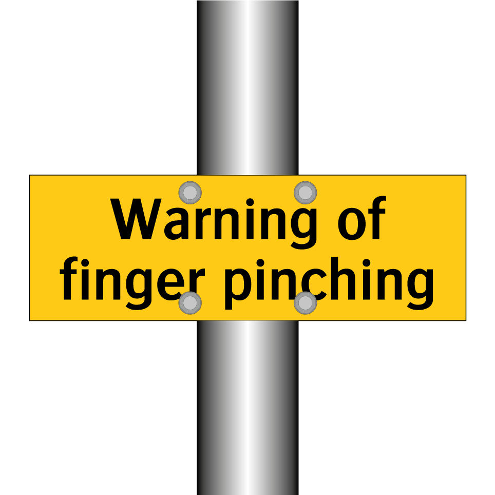 Warning of finger pinching