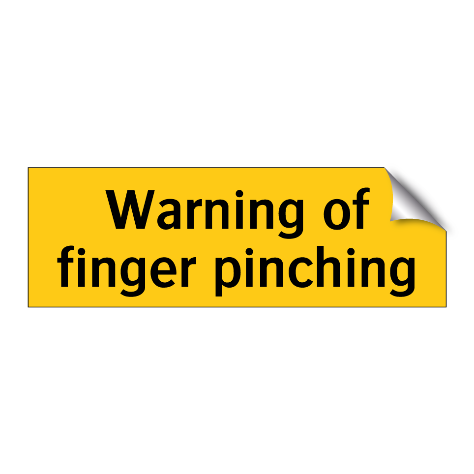 Warning of finger pinching