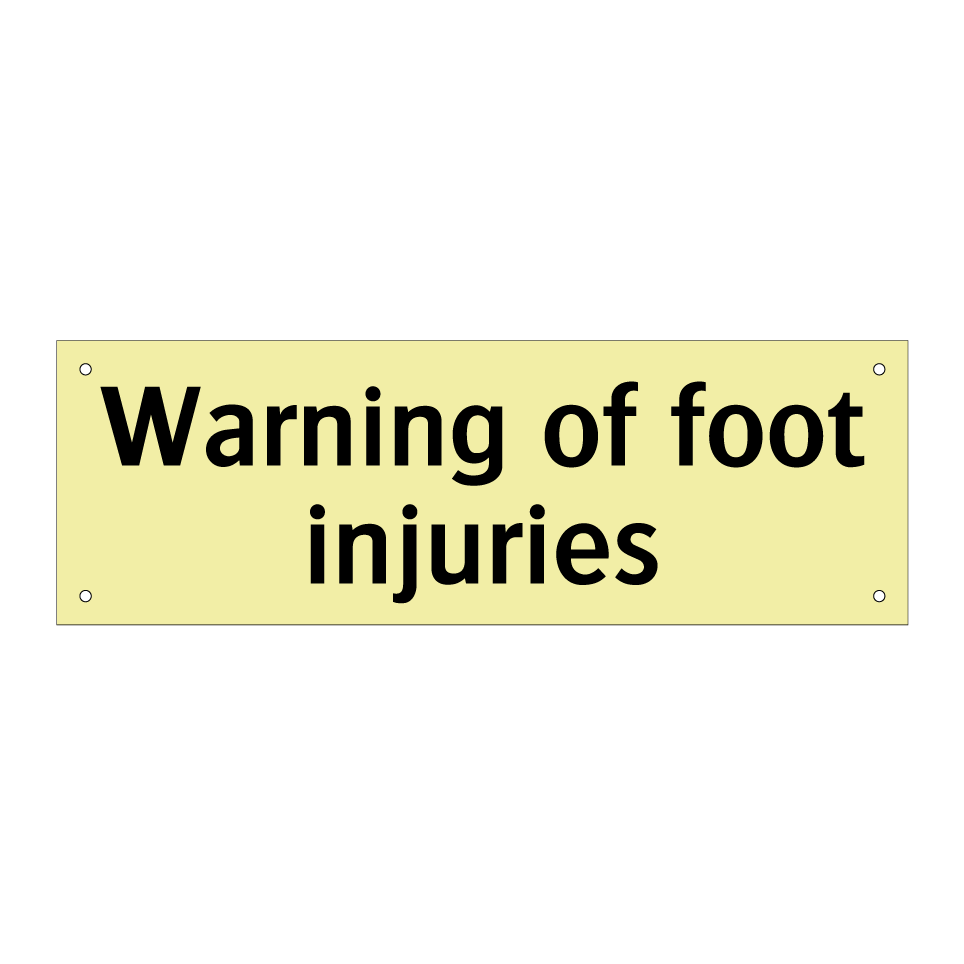 Warning of foot injuries