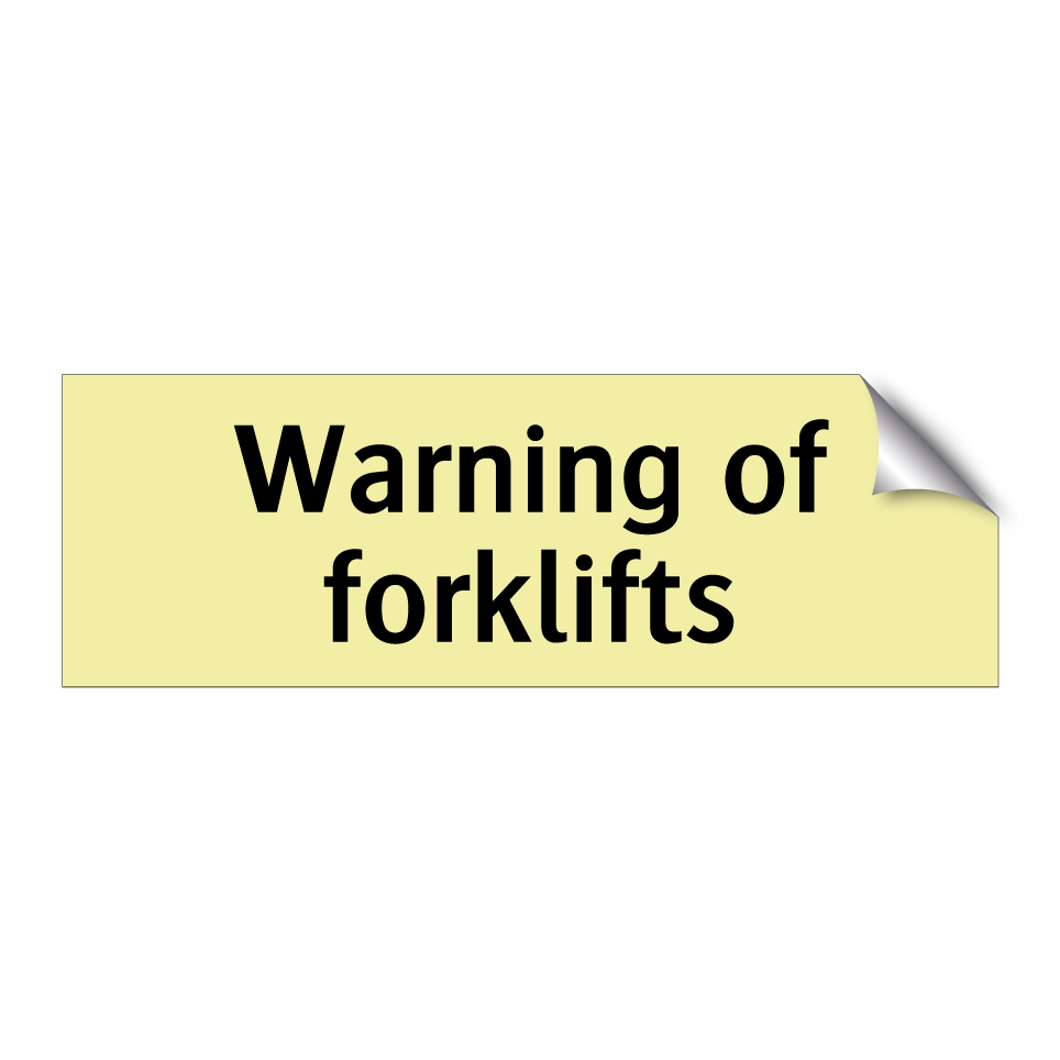 Warning of forklifts