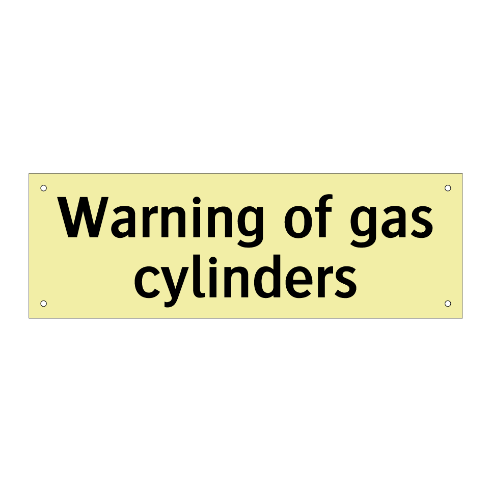 Warning of gas cylinders