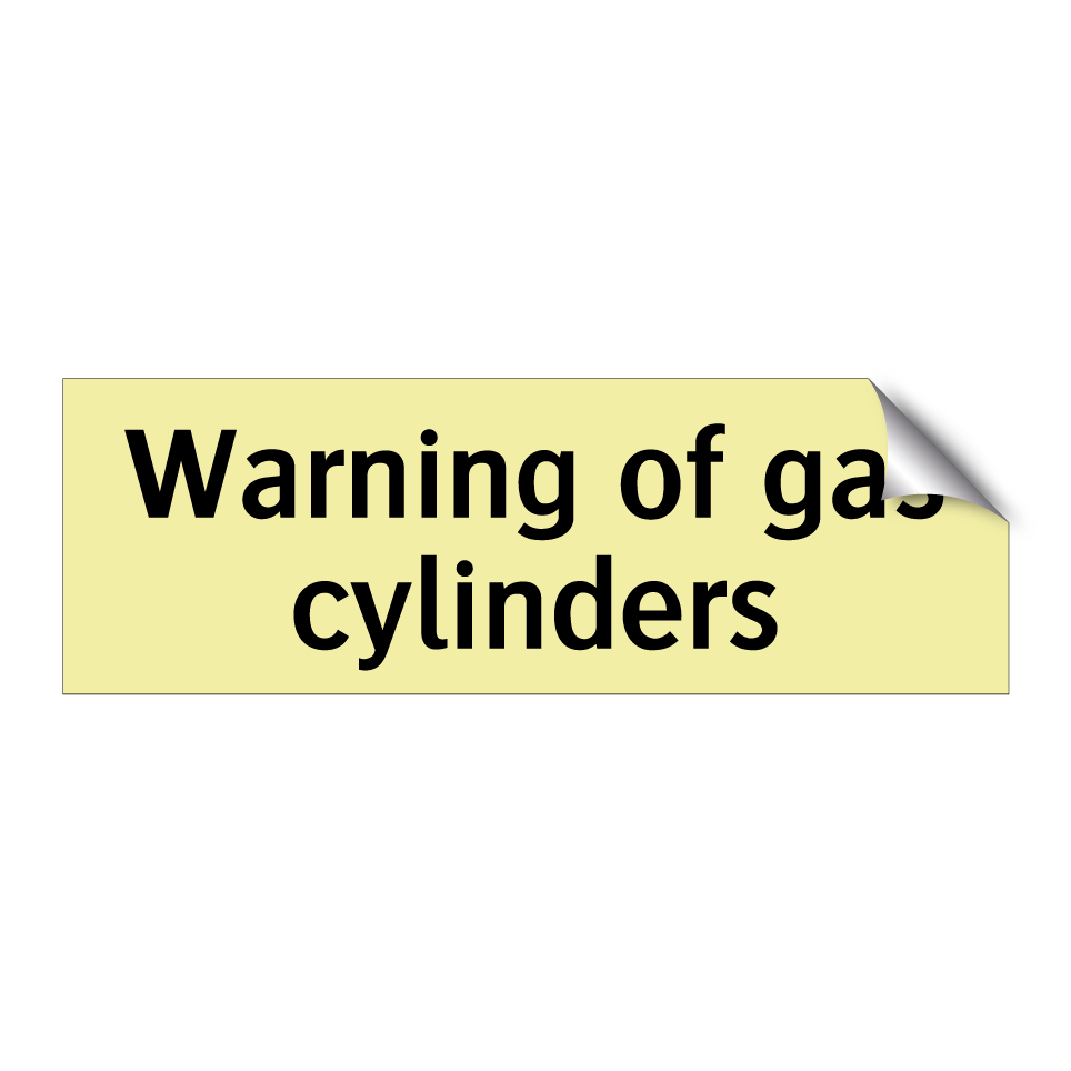 Warning of gas cylinders