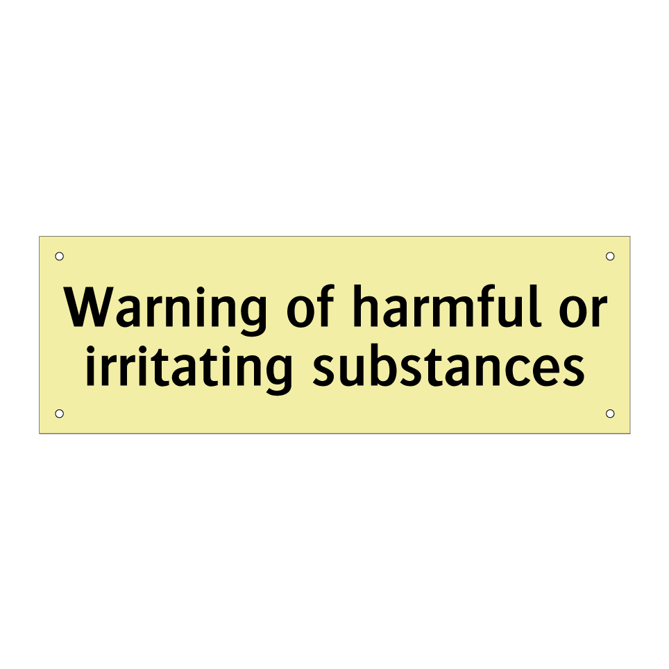 Warning of harmful or irritating substances
