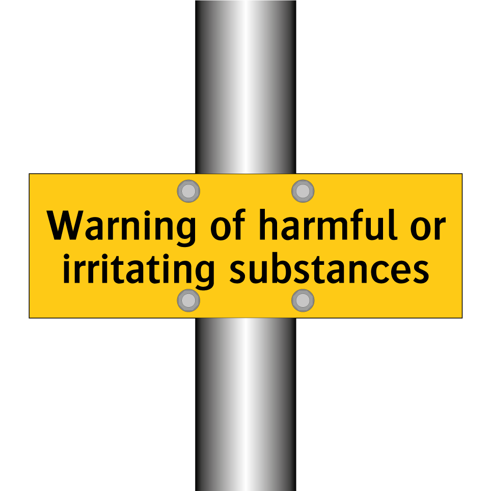 Warning of harmful or irritating substances