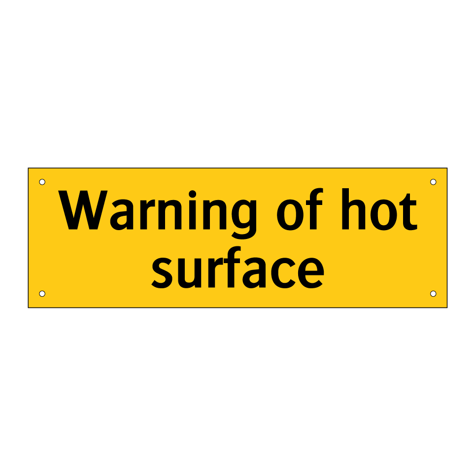 Warning of hot surface