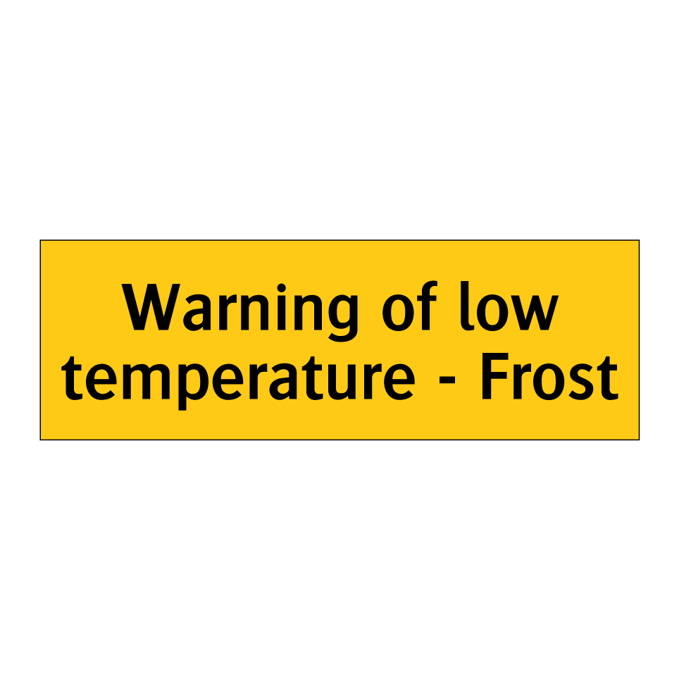 Warning of low temperature - Frost