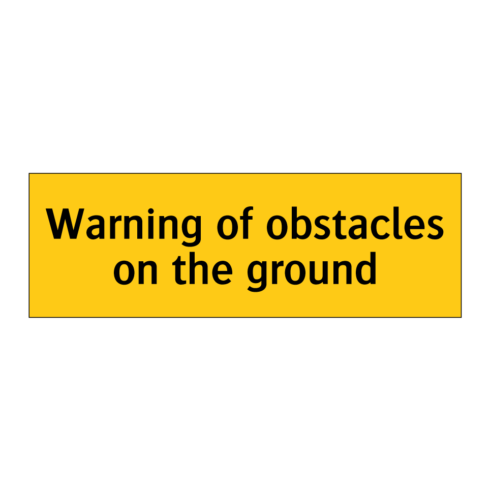 Warning of obstacles on the ground