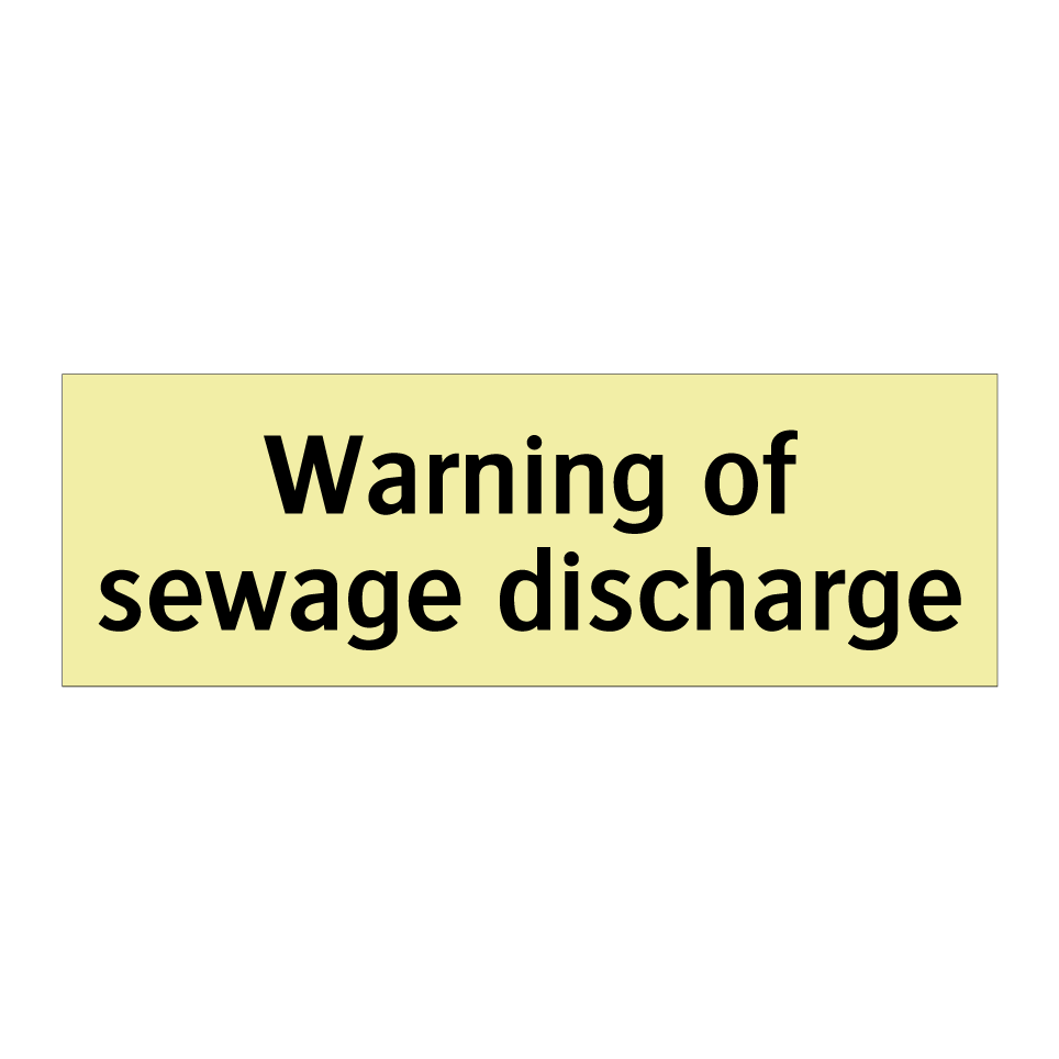 Warning of sewage discharge