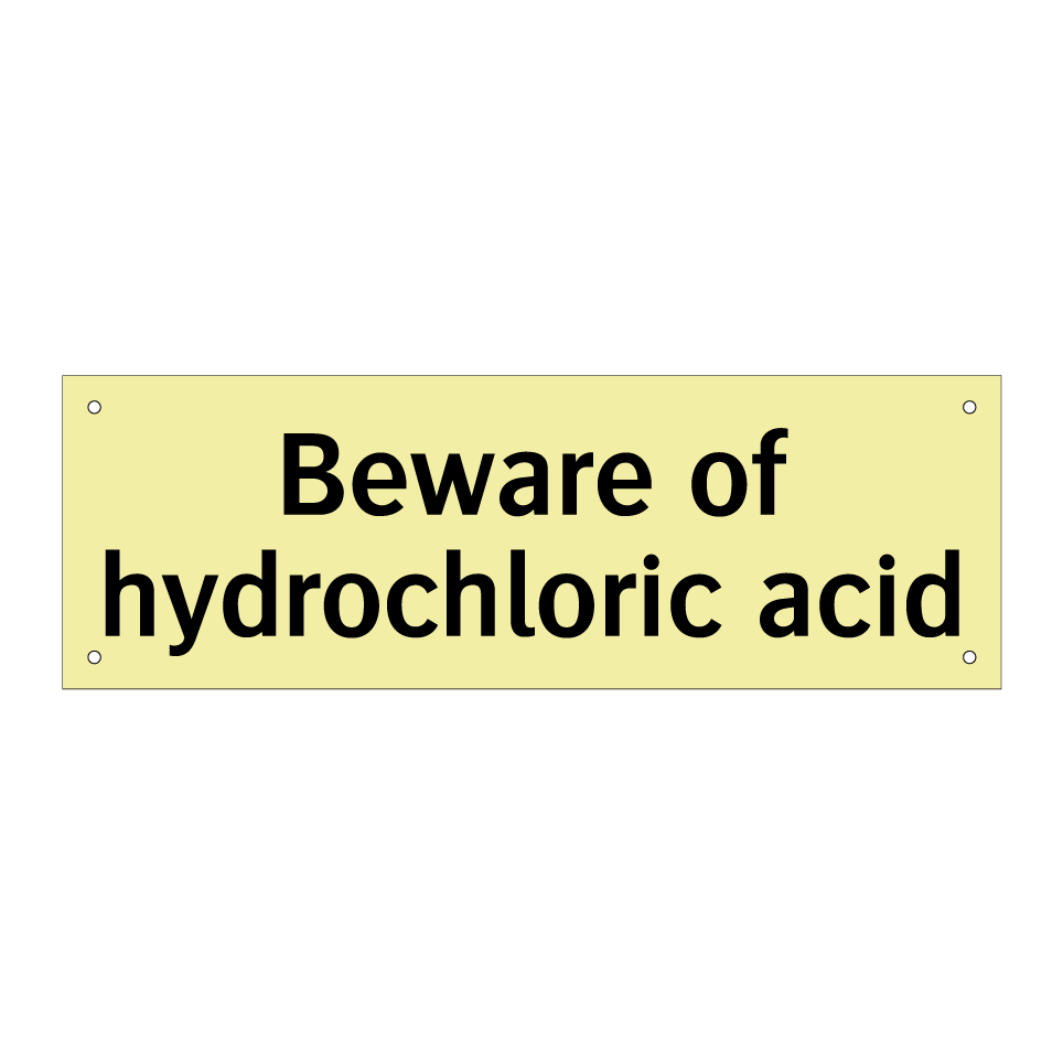 Beware of hydrochloric acid