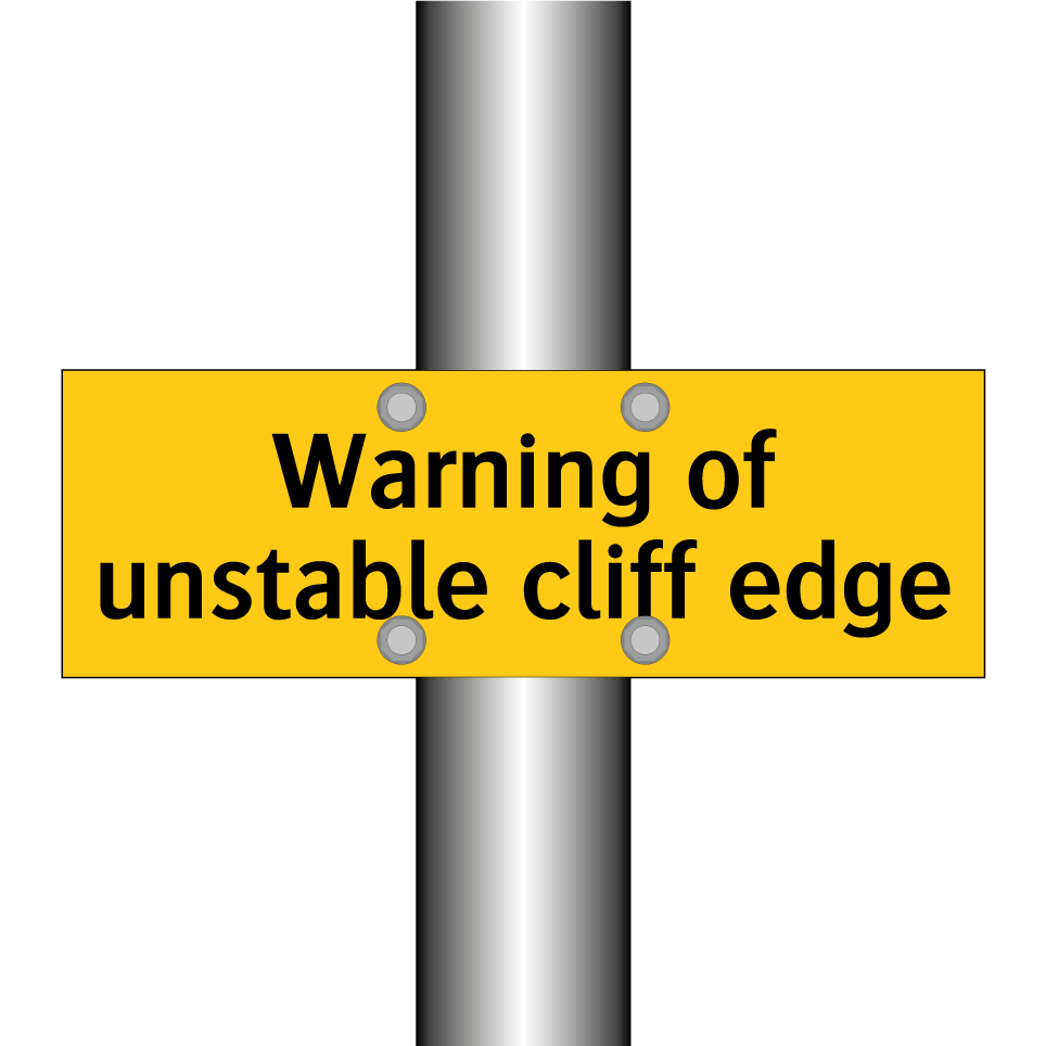 Warning of unstable cliff edge