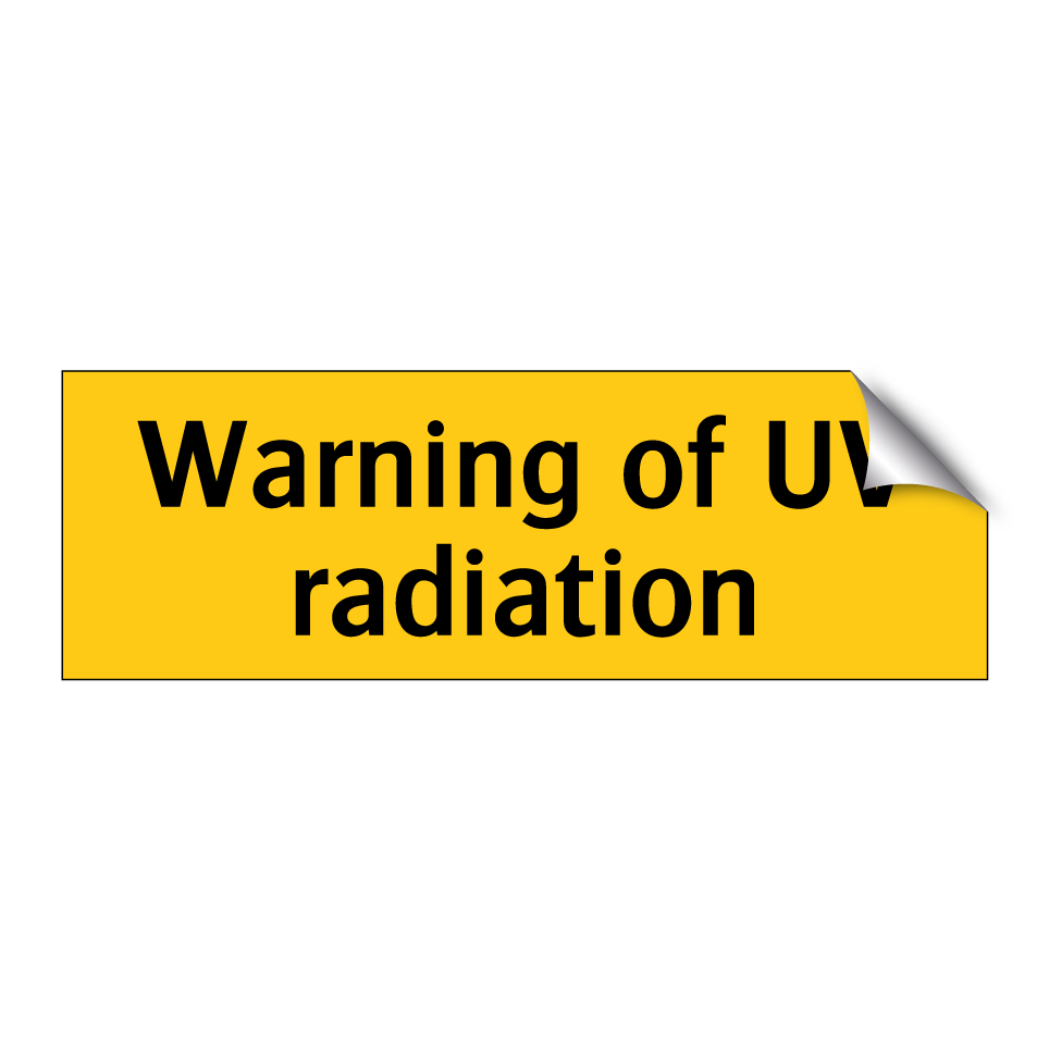 Warning of UV radiation