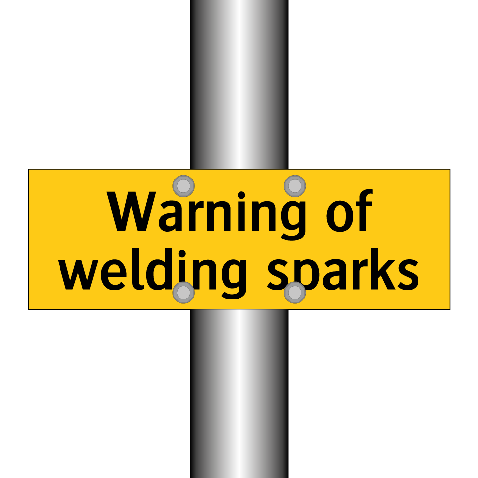Warning of welding sparks