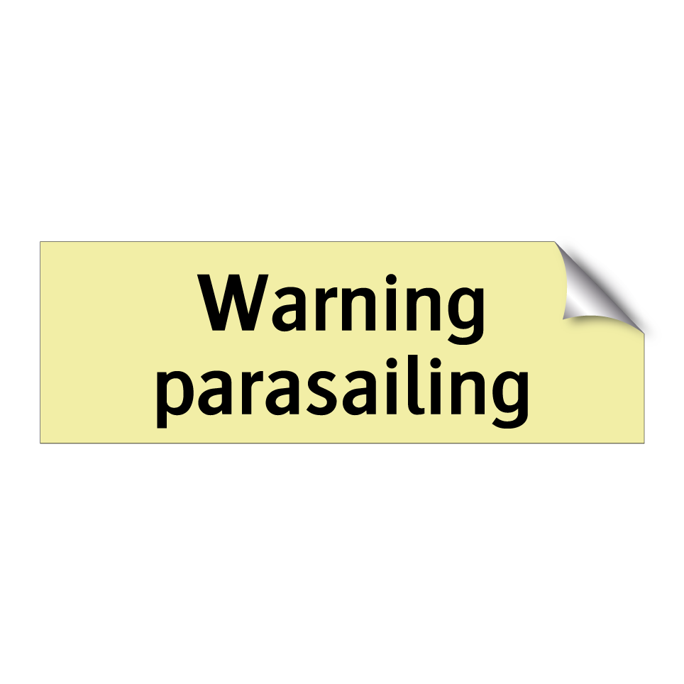 Warning parasailing