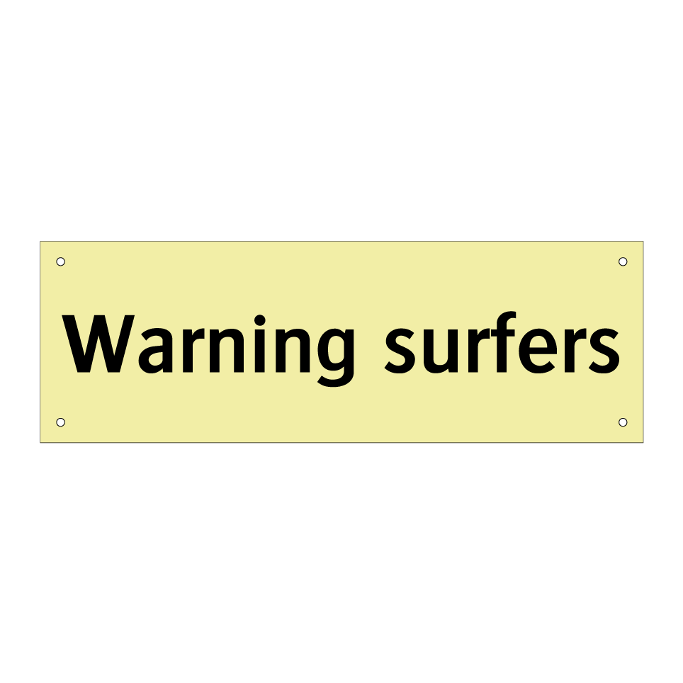 Warning surfers