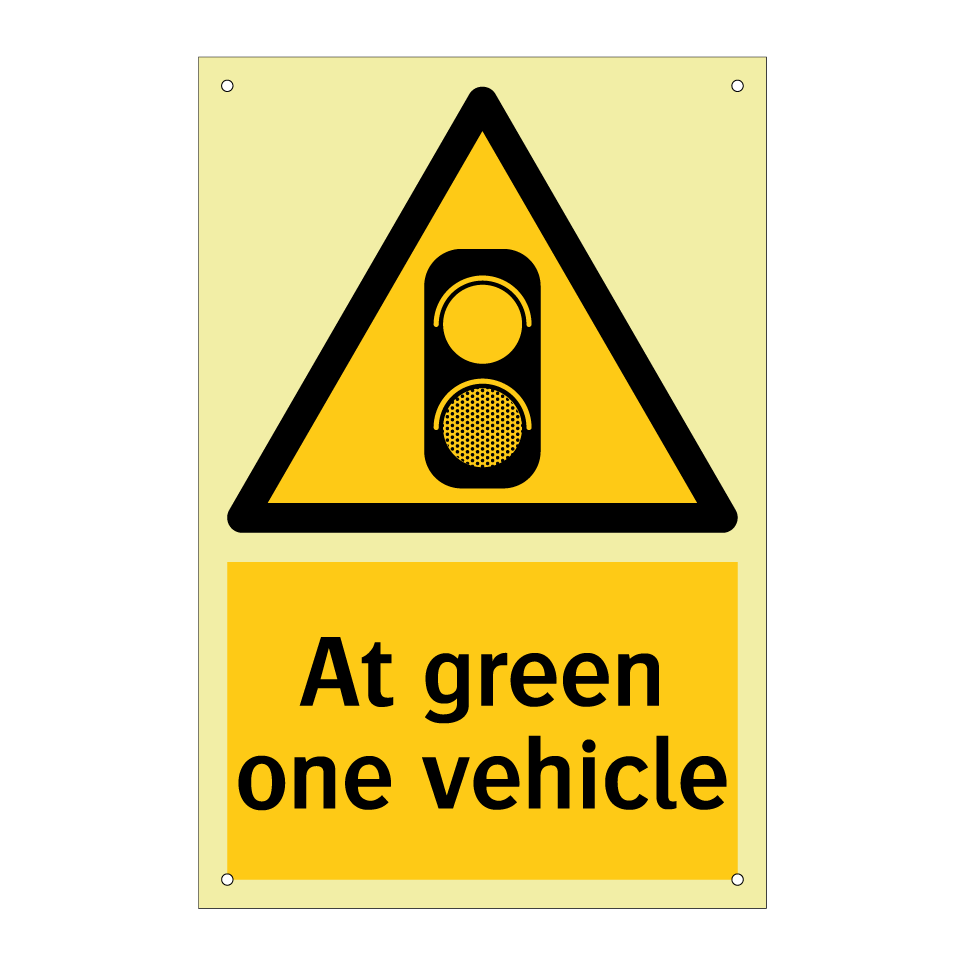 At green one vehicle