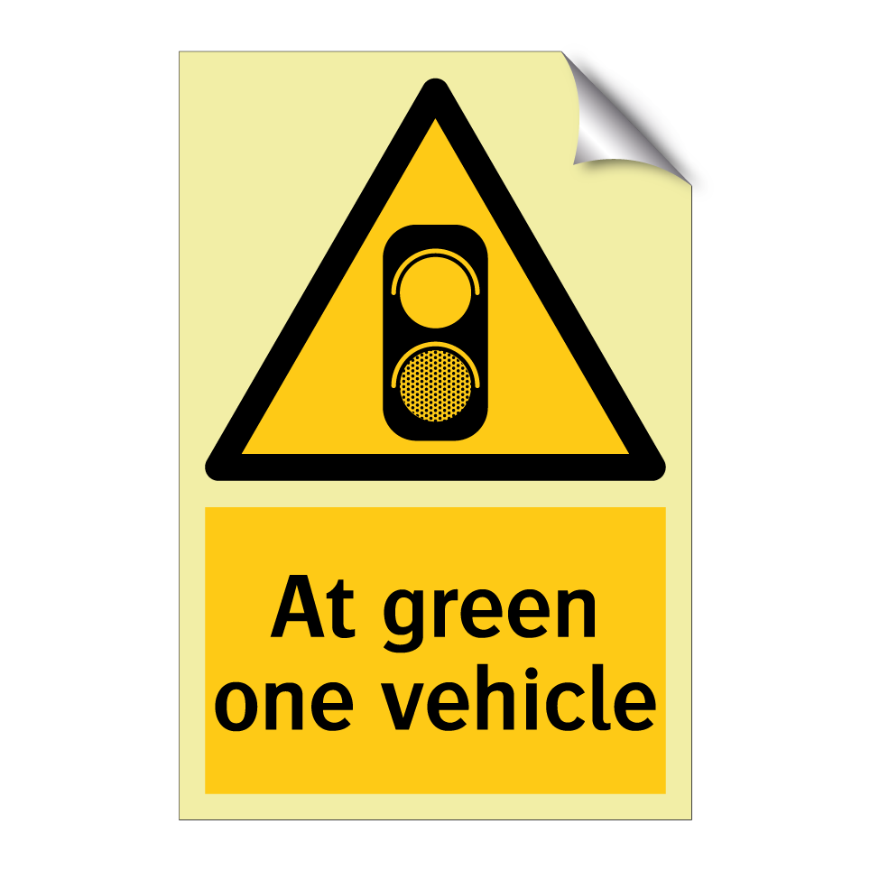 At green one vehicle