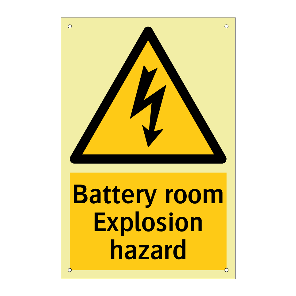 Battery room Explosion hazard