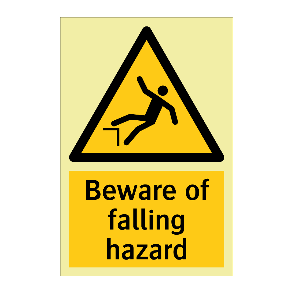 Beware of falling hazard