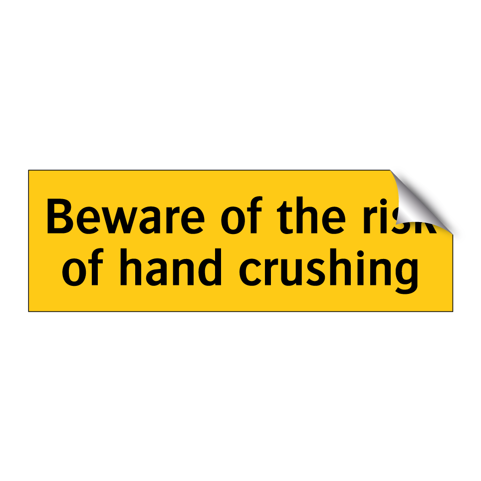 Beware of the risk of hand crushing