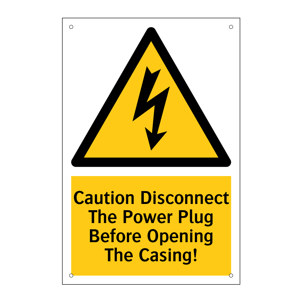 Caution Disconnect The Power Plug Before Opening The Casing!
