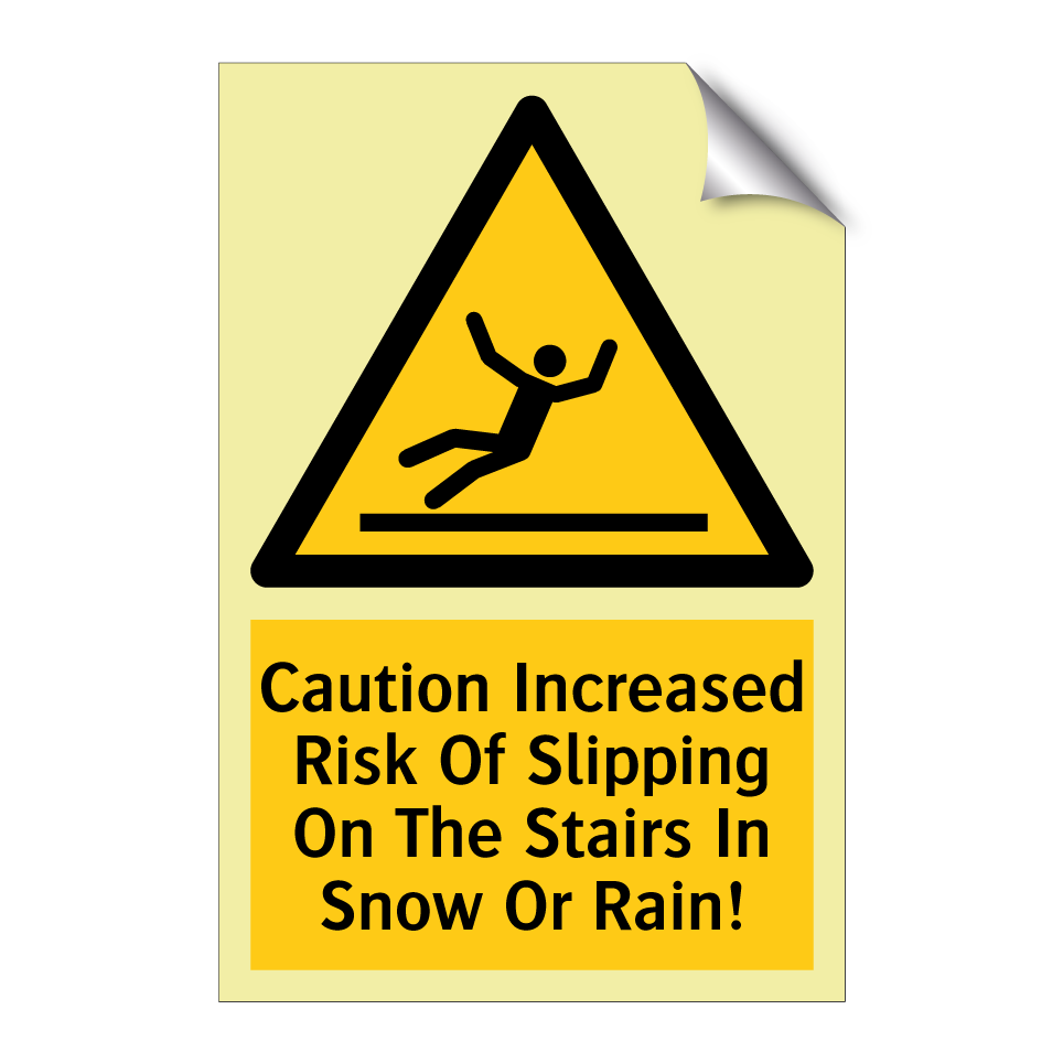 Caution Increased Risk Of Slipping On The Stairs In Snow Or Rain!