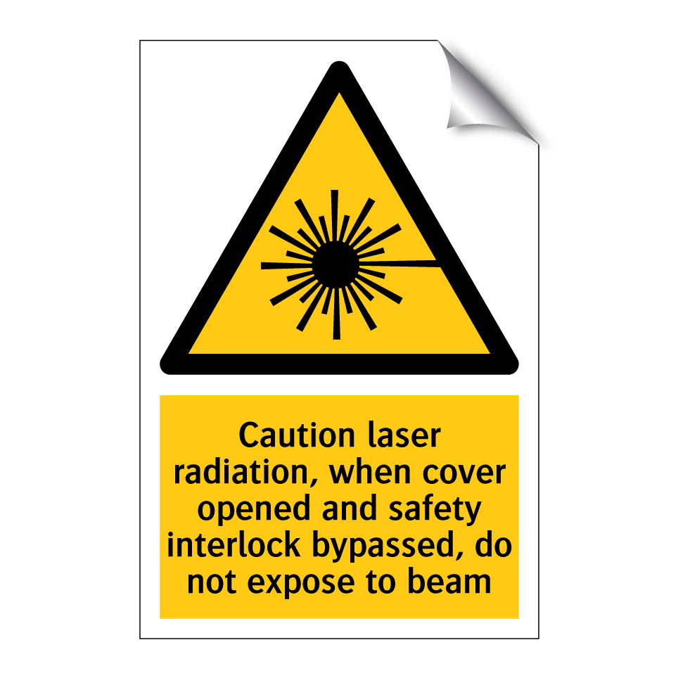 Caution laser radiation, when cover opened and safety interlock bypassed, do not expose to beam