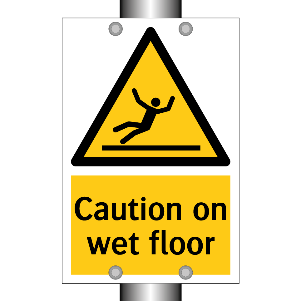 Caution on wet floor