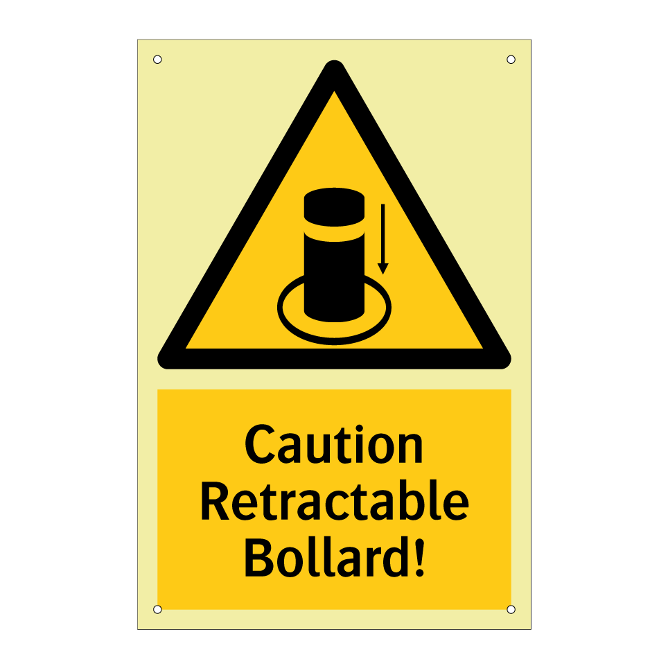 Caution Retractable Bollard!
