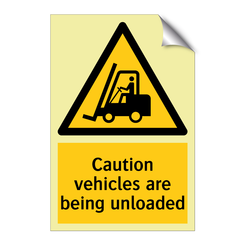 Caution vehicles are being unloaded