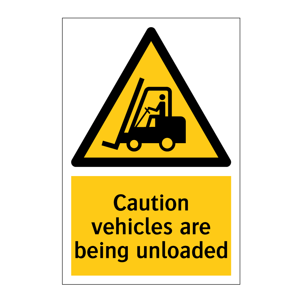 Caution vehicles are being unloaded