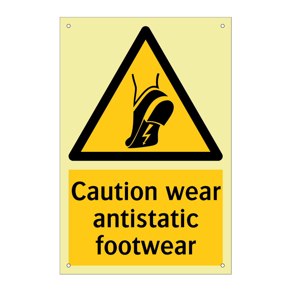 Caution wear antistatic footwear