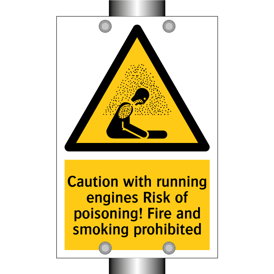 Caution with running engines Risk of poisoning! Fire and smoking prohibited