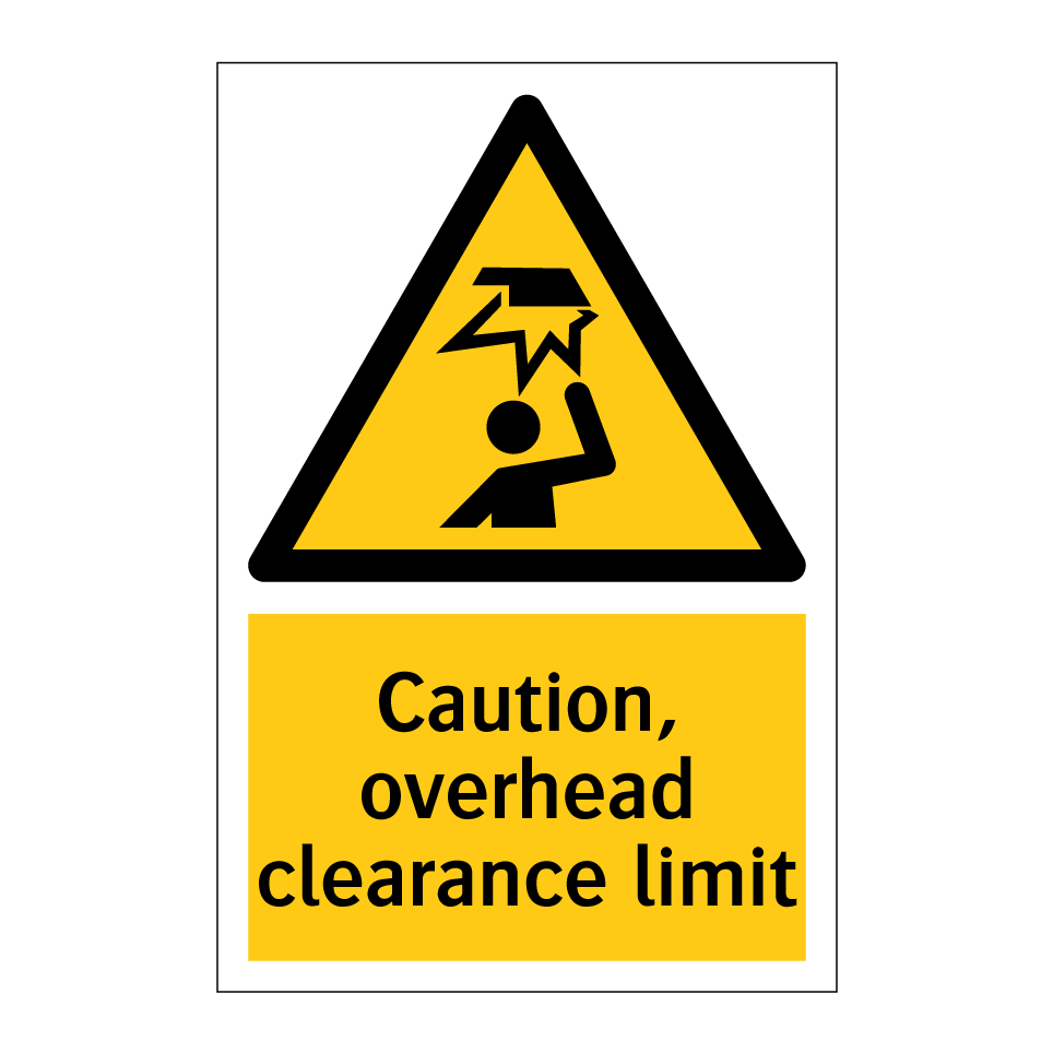 Caution, overhead clearance limit