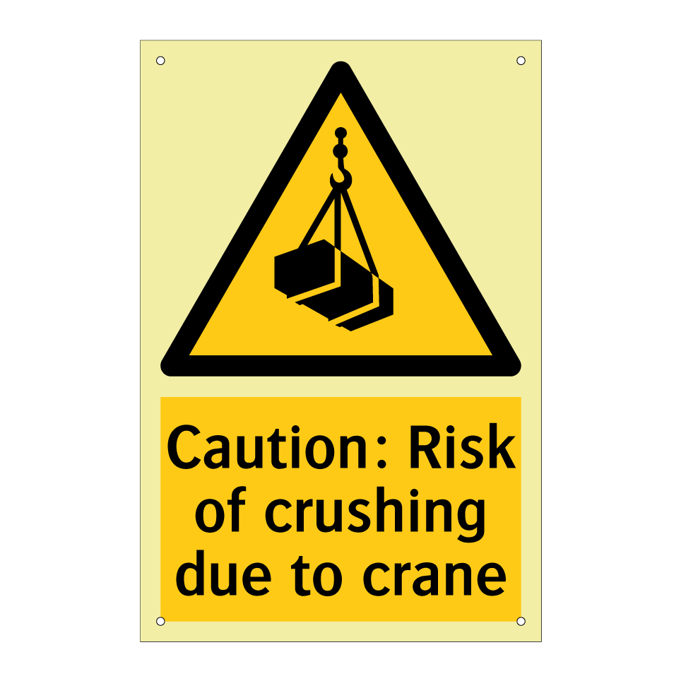 Caution: Risk of crushing due to crane