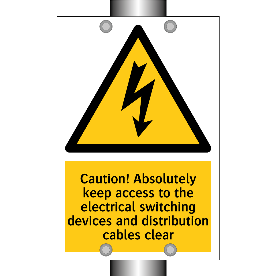 Caution! Absolutely keep access to the electrical switching devices and distribution cables clear