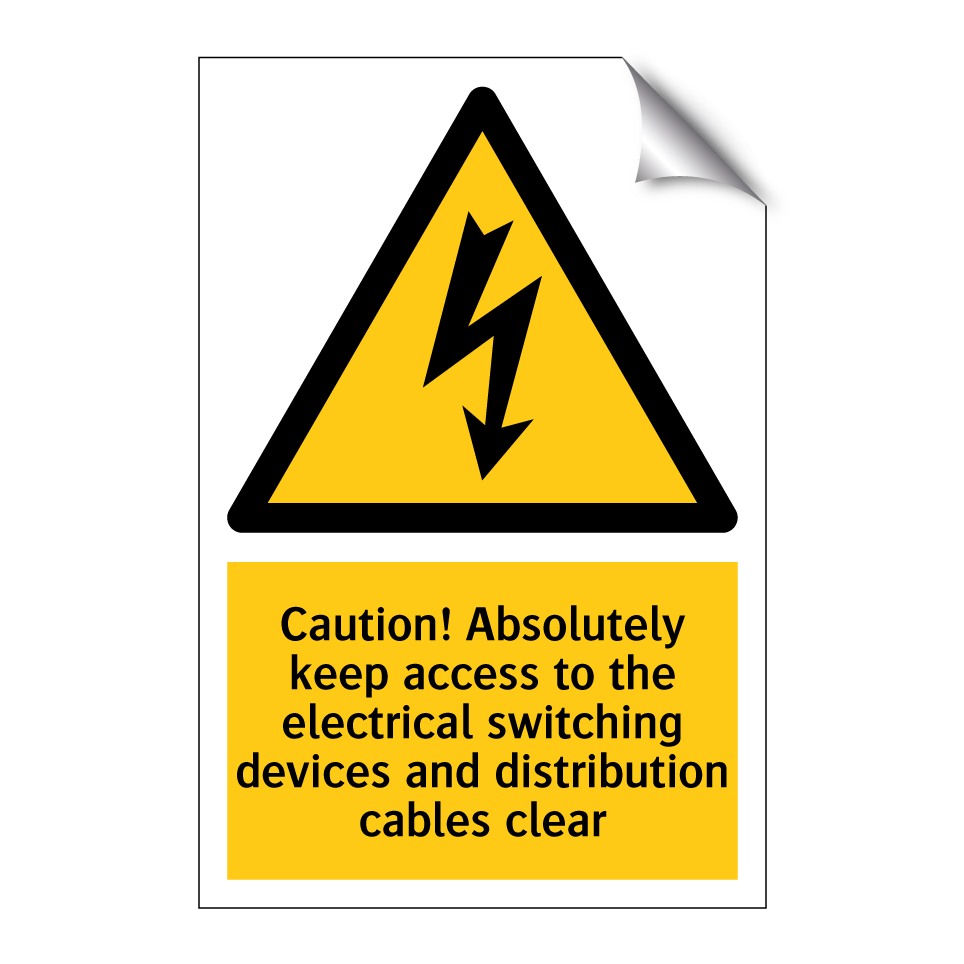 Caution! Absolutely keep access to the electrical switching devices and distribution cables clear