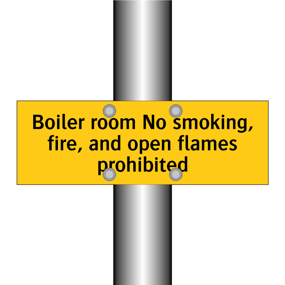 Boiler room No smoking, fire, and open flames prohibited