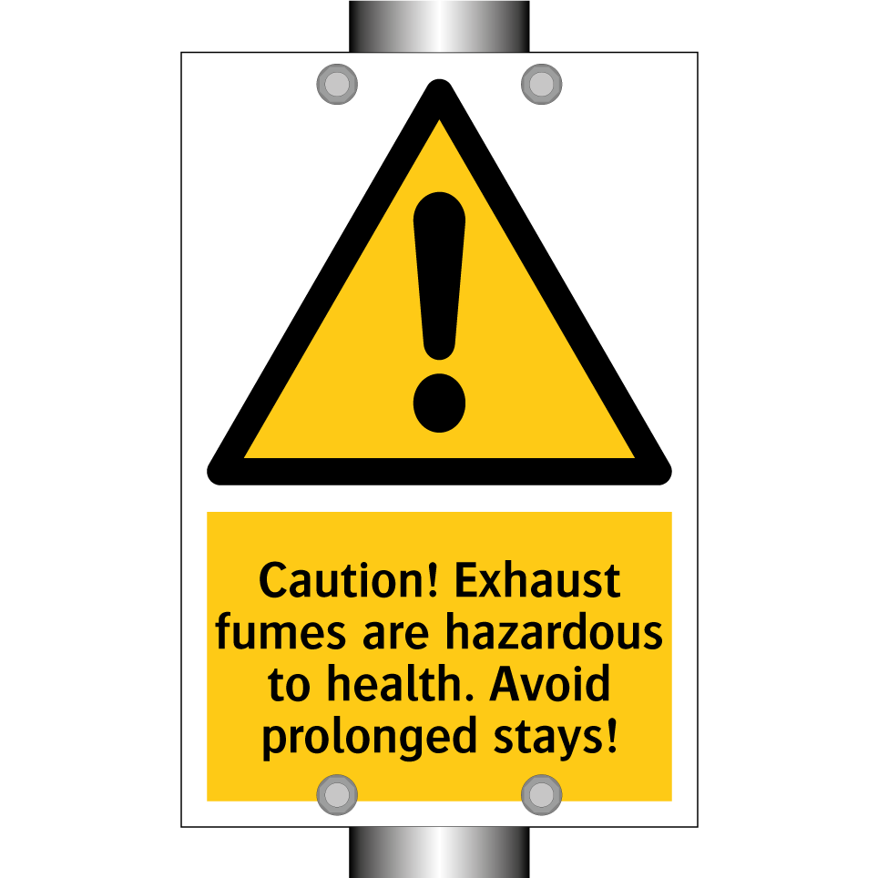 Caution! Exhaust fumes are hazardous to health. Avoid prolonged stays!