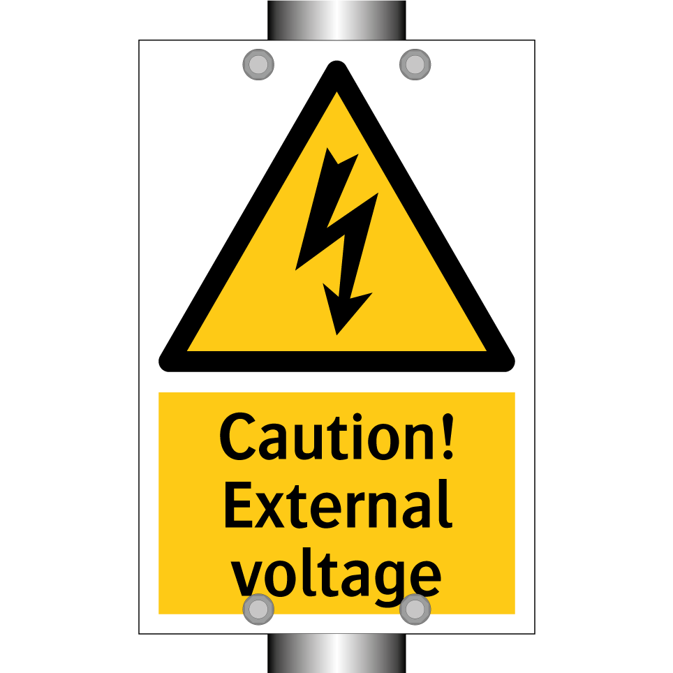 Caution! External voltage