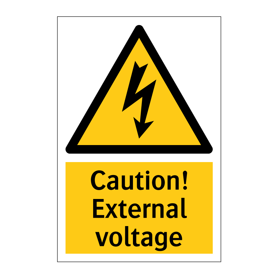 Caution! External voltage