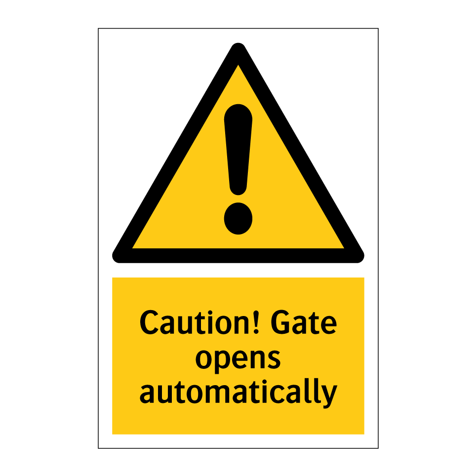 Caution! Gate opens automatically
