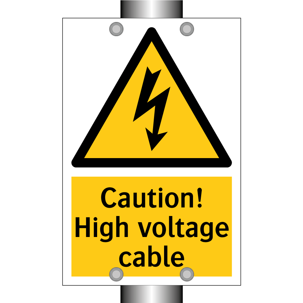 Caution! High voltage cable