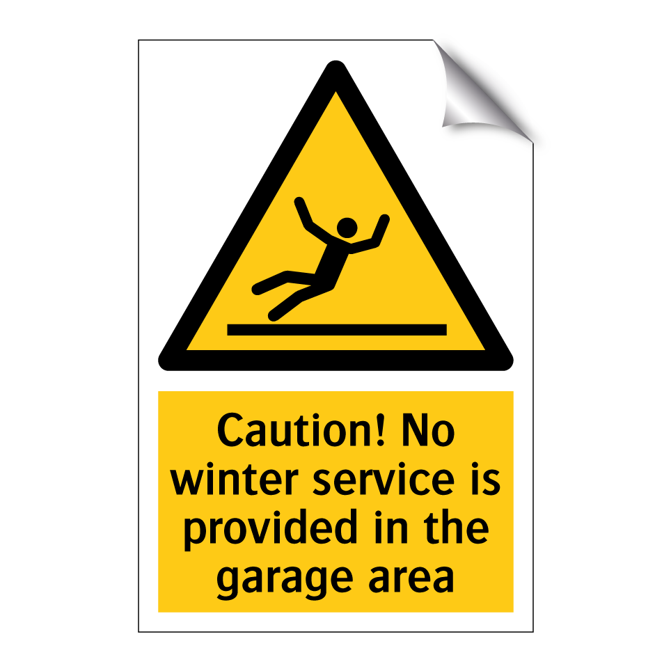 Caution! No winter service is provided in the garage area