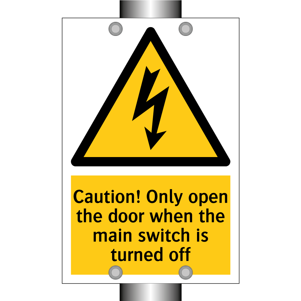 Caution! Only open the door when the main switch is turned off