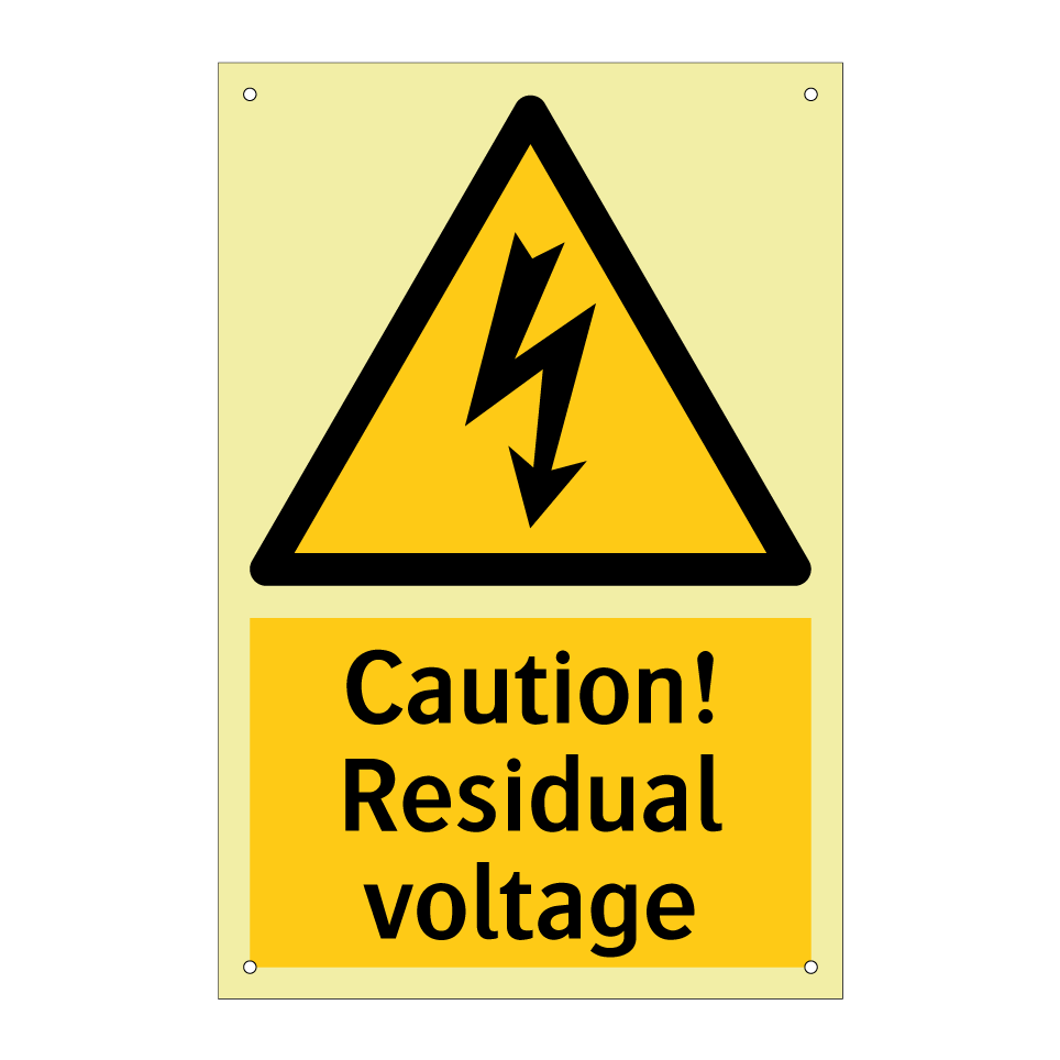 Caution! Residual voltage