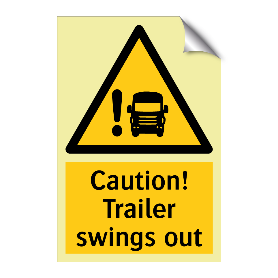 Caution! Trailer swings out